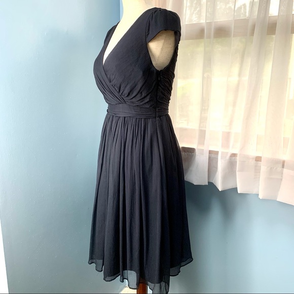 J. Crew Mirabelle Navy Silk Chiffon Dress - Picture 4 of 10